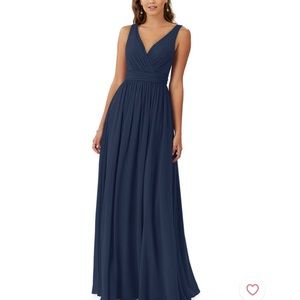 BRIDESMAID DRESS NAVY BLUE AZAZIE worn once